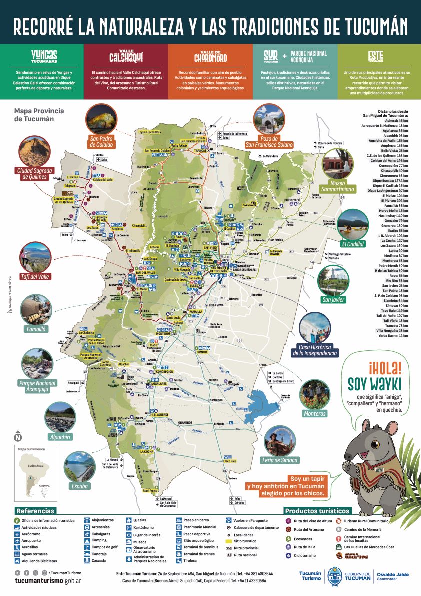 Mapa de la Provincia de Tucumán.